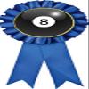 Billiards Blue Rosette Ribbon, Billiards 8 Ball Trophy Ribbon Award Prize, 50 Pack Prime view 1