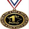 1st Place Perimeter Medal Gold, 2.75" First Place Prizes, Kids First Place Trophy Medal Awards 50 Pack Prime view 1