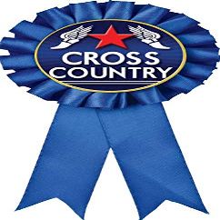 Cross Country Blue Rosette Ribbon, Running Trophy Ribbon Award Prize, 100 Pack Prime