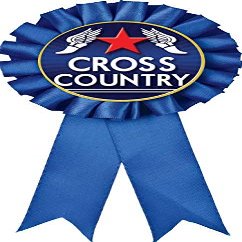 Cross Country Blue Rosette Ribbon, Running Trophy Ribbon Award Prize, 100 Pack Prime