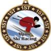 Alpine Ski Racing 1st Place Perimeter Medal Gold, 2.75" Downhill Skiing Prizes, Kids Alpine Skiing Trophy Medal Awards 50 Pack Prime view 2