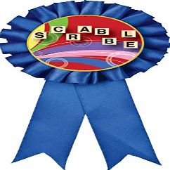 Scrabble Blue Rosette Ribbon, Scrabble Board Games Trophy Ribbon Award Prize, 50 Pack Prime
