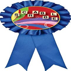 Scrabble Blue Rosette Ribbon, Scrabble Board Games Trophy Ribbon Award Prize, 50 Pack Prime