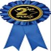 2nd Place Blue Rosette Ribbon, Second Place Trophy Ribbon Award Prize, 50 Pack Prime view 1