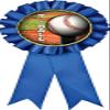Kids Baseball Blue Rosette Ribbon, T Ball Trophy Ribbon Award Prize, 50 Pack Prime view 1