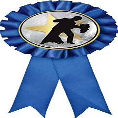 Ballroom Dance Blue Rosette Ribbon, Dancing Trophy Ribbon Award Prize, 50 Pack Prime