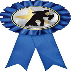 Ballroom Dance Blue Rosette Ribbon, Dancing Trophy Ribbon Award Prize, 50 Pack Prime