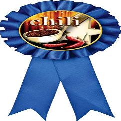 Chili Pot Blue Rosette Ribbon, Chili Cook Off Trophy Ribbon Award Prize, 100 Pack