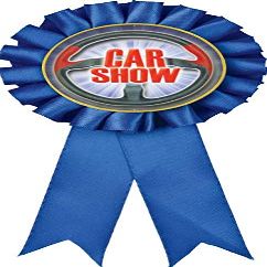 Car Show Blue Rosette Ribbon, Auto Show Trophy Ribbon Award Prize, 50 Pack Prime