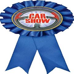Car Show Blue Rosette Ribbon, Auto Show Trophy Ribbon Award Prize, 50 Pack Prime