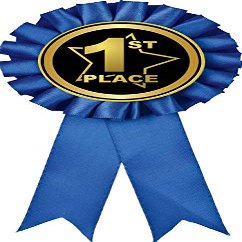 1st Place Blue Rosette Ribbon, First Place Trophy Ribbon Award Prize, 50 Pack