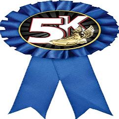 5K Race Blue Rosette Ribbon, 5K Trophy Ribbon Award Prize, 50 Pack Prime