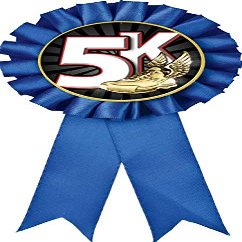 5K Race Blue Rosette Ribbon, 5K Trophy Ribbon Award Prize, 50 Pack Prime