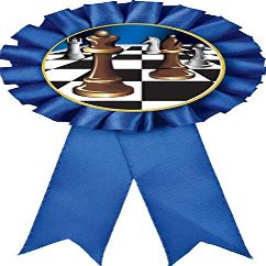 Chess Blue Rosette Ribbon, Chess Tournament Trophy Ribbon Award Prize, 50 Pack Prime