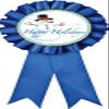 Happy Holidays Blue Rosette Ribbon, Holiday Trophy Ribbon Award Prize, 100 Pack view 1