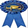 Graduation Blue Rosette Ribbon, Graduate Valedictorian Trophy Ribbon Award Prize, 50 Pack Prime view 1