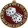 Casino 1st Place Perimeter Medal Gold, 2.75" Poker Casino Dice Prizes, Kids Dice Trophy Medal Awards 100 Pack view 2