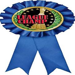 Bowling Blue Rosette Ribbon, Bowling League Champion Trophy Ribbon Award Prize, 50 Pack Prime