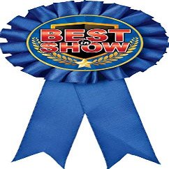 Best in Show Blue Rosette Ribbon, Best in Show Trophy Ribbon Award Prize, 50 Pack Prime
