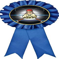 Badminton Blue Rosette Ribbon, Badminton Trophy Ribbon Award Prize, 50 Pack Prime