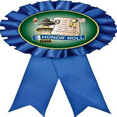 Honor Roll Blue Rosette Ribbon, Honor Roll Trophy Ribbon Award Prize, 50 Pack Prime