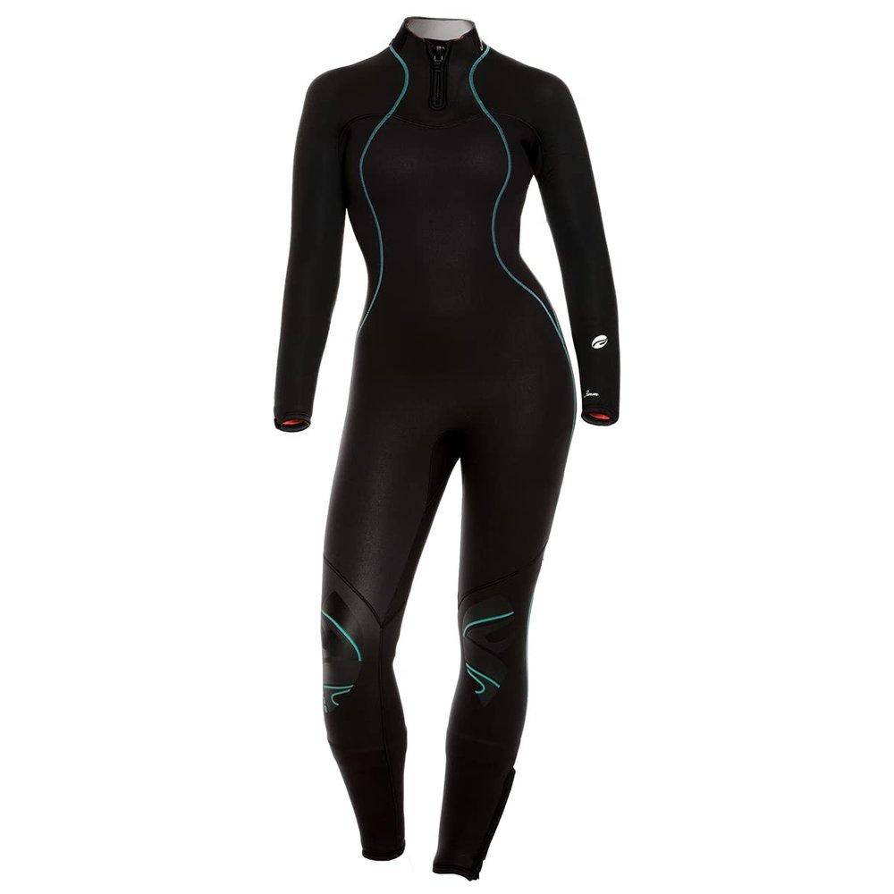 BARE 3/2MM Women's Nixie Ultra Full Wetsuit | Great for Scuba Diving | Comfortable Full Stretch Neoprene | Long Sleeve | Unique Omnired Material Woven into Fabric for Added Warmth | Black 06+