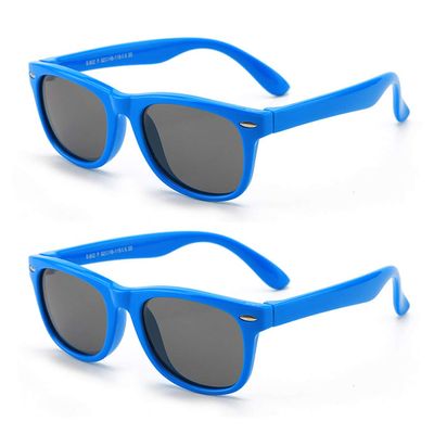 JUSLINK Toddler Sunglasses, Polarized Flexible Kids Sunglasses for Girls Boys and Baby Age 2 to 10 (2 Blue)