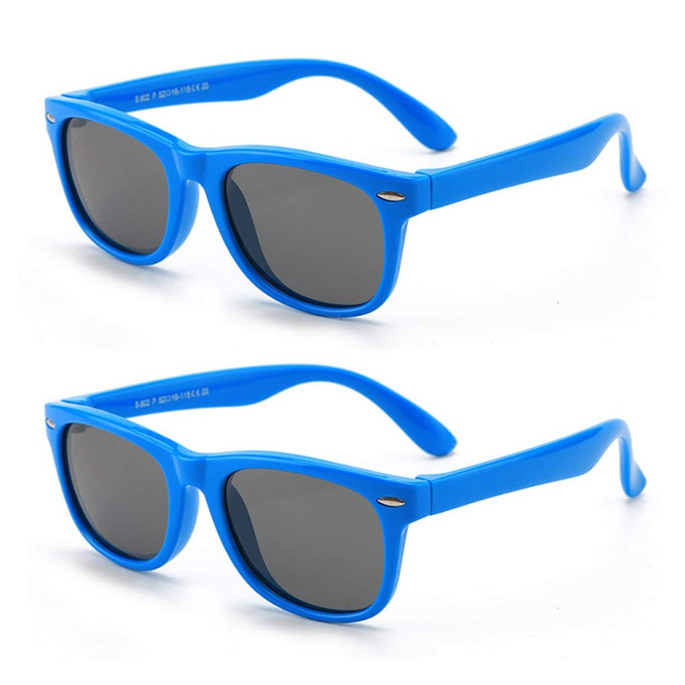 JUSLINK Toddler Sunglasses, Polarized Flexible Kids Sunglasses for Girls Boys and Baby Age 2 to 10 (2 Blue)