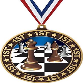 Chess 1st Place Perimeter Medal Gold, 2.75" Chess Tournament Prizes, Kids Chess Trophy Medal Awards 100 Pack