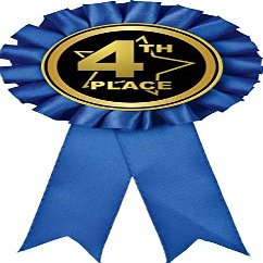 4th Place Blue Rosette Ribbon, Fourth Place Trophy Ribbon Award Prize, 50 Pack Prime