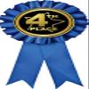 4th Place Blue Rosette Ribbon, Fourth Place Trophy Ribbon Award Prize, 50 Pack Prime view 1