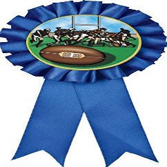 Rugby Blue Rosette Ribbon, Rugby Team Trophy Ribbon Award Prize, 50 Pack Prime