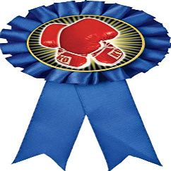 Boxing Blue Rosette Ribbon, Boxing Glove Trophy Ribbon Award Prize, 50 Pack Prime