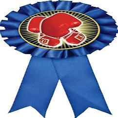 Boxing Blue Rosette Ribbon, Boxing Glove Trophy Ribbon Award Prize, 50 Pack Prime