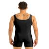 Kaerm Mens Sleeveless Slim Fit Leotard Bodysuit Boxers Shorts Stretch Tank Tops Sport Gym Dance Unitard Black X-Large view 2
