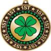 Four Leaf Clover 1st Place Perimeter Medal Gold, 2.75" Shamrock Prizes, Kids Clover Trophy Medal Awards 50 Pack view 2
