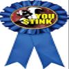 You Stink Blue Rosette Ribbon, Funny Loser Trophy Ribbon Award Prize, 50 Pack view 1