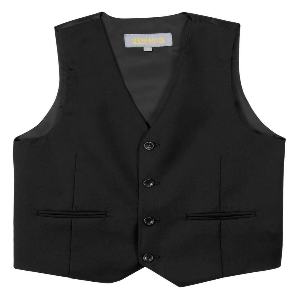 Spring Notion Boys' Suit Vest Waistcoat 20 Black-C