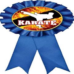 Karate Blue Rosette Ribbon, Karate Martial Arts Trophy Ribbon Award Prize, 10 Pack Prime