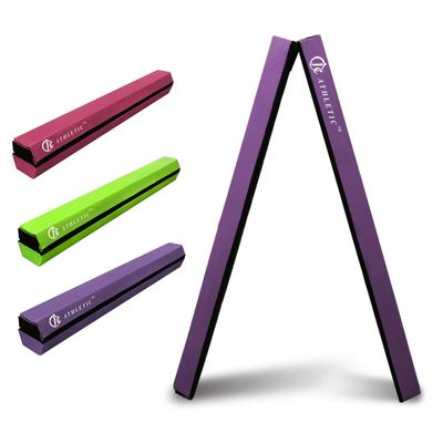 8FT Balance Beam Folding Floor Gymnastic Equipment for Kids toddler Girls Adults Training Practice at Home,Wood Core with Foam Top and Side Covered with Non-Slip PVC