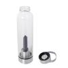 SHOP LC DELIVERING JOY Crystal Water Bottle Glass Clear Quartz with Spiritual Energy Stainless Steel Perfect for Yoga Meditation Healing Stones Birthday Christmas Gifts view 3