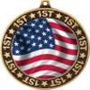 American Flag 1st Place Perimeter Medal Gold, 2.75" USA Flag Prizes, Kids Patriotic Trophy Medal Awards 50 Pack Prime view 2