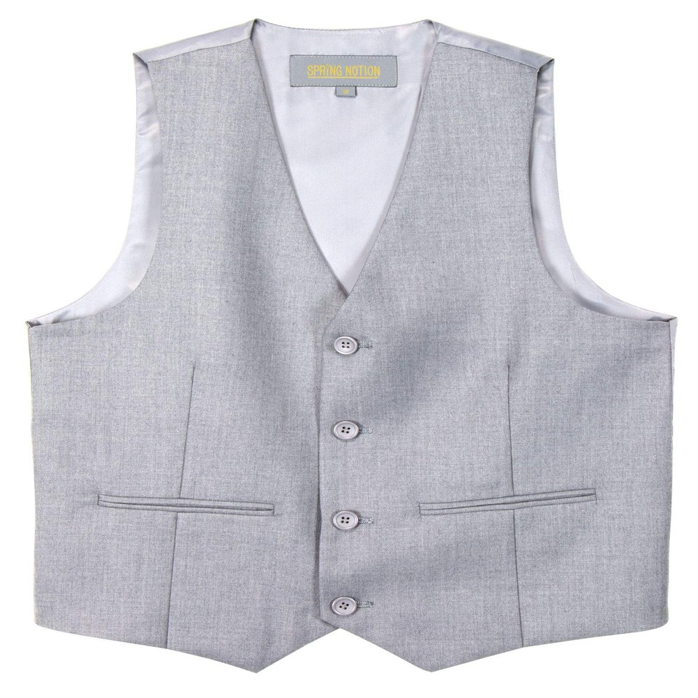 Spring Notion Boys' Suit Vest Waistcoat 14 Light Grey-C