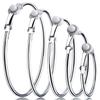 5 Pairs Silver Clip on Earrings Hoop Non Piercing Women Clip Earrings for Women, 5 Sizes view 1