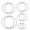 5 Pairs Silver Clip on Earrings Hoop Non Piercing Women Clip Earrings for Women, 5 Sizes view 3