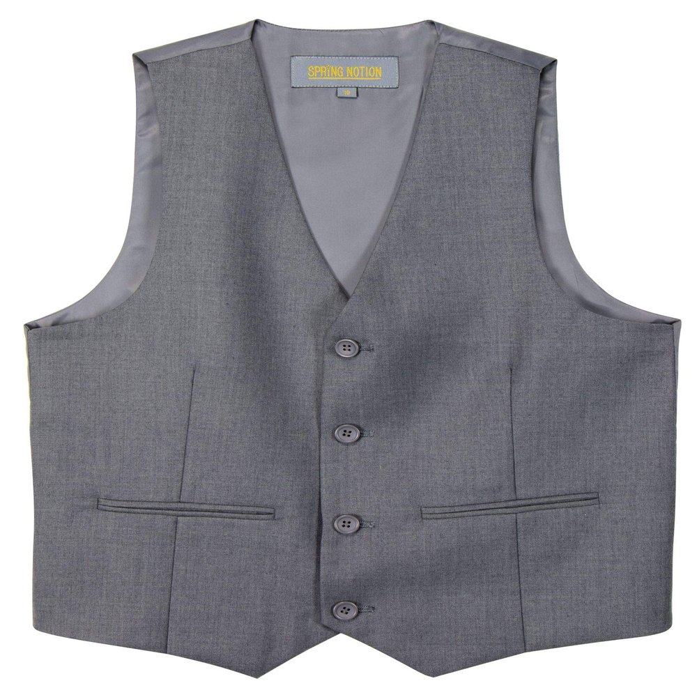 Spring Notion Boys' Suit Vest Waistcoat 16 Grey-C