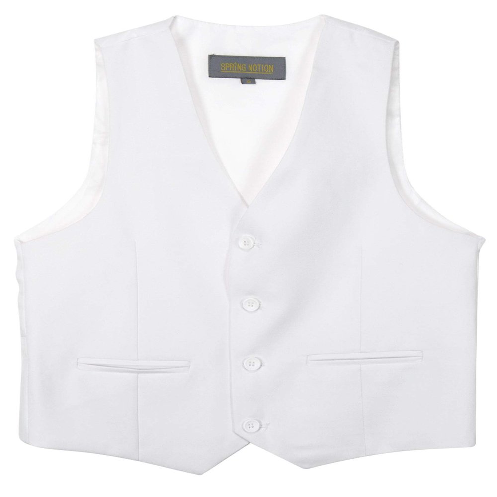 Spring Notion Boys' Suit Vest Waistcoat 14 White-C