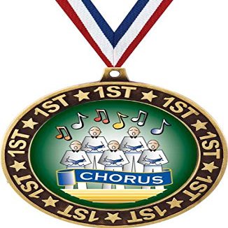 Chorus 1st Place Perimeter Medal Gold, 2.75" Chorus Music Prizes, Kids Chorus Trophy Medal Awards 100 Pack Prime
