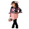 Toddler Baby Girl Clothes Floral Shirt Blouse Tops Mini Pencil Skirt Spring T Shirt Outfit Sets 2PCS (Flower top Pink Skirt, 12-18 Months) view 1
