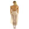 iiniim Women Girls Lyrical Dance Costume Dress Round Neck Backless Leotard Bodysuit Nude Large view 4